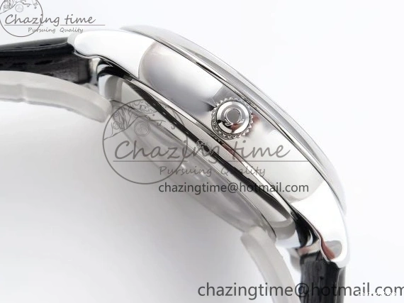 0325 ZipUp De Ville Date SS MKF 1:1 Best Edition White Dial Roman Marker on Black Leather Strap A 7741